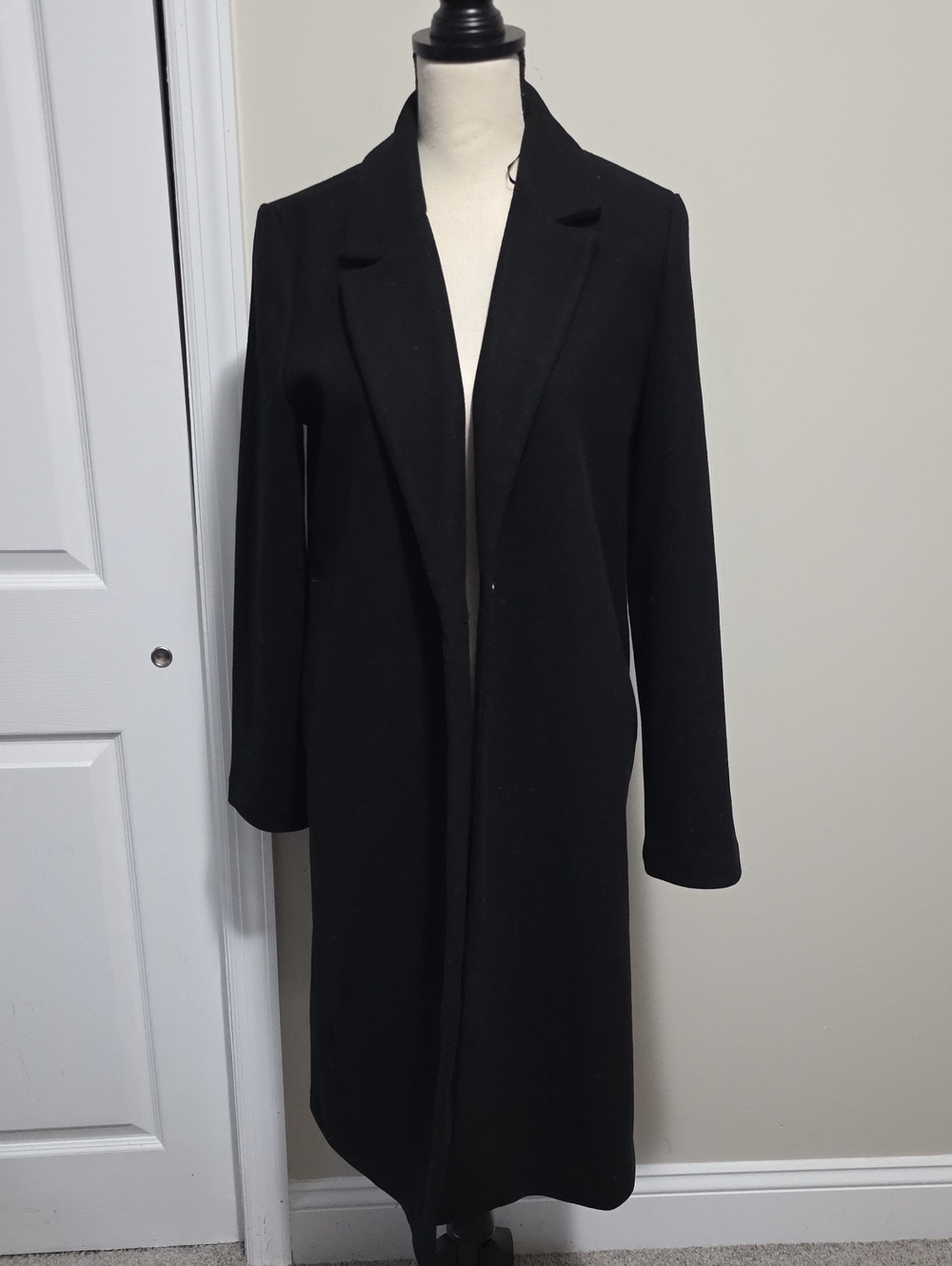 Zara Single Button Trench Coat Black Medium